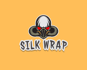 Skull Streamer Halloween logo design