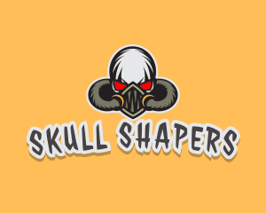 Skull Streamer Halloween logo design