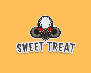 Skull Streamer Halloween logo design