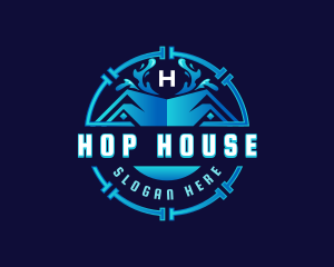 House Pipe Plumbing logo design