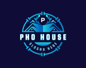 House Pipe Plumbing logo design