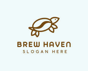 Coffee Bean Turtle  logo design