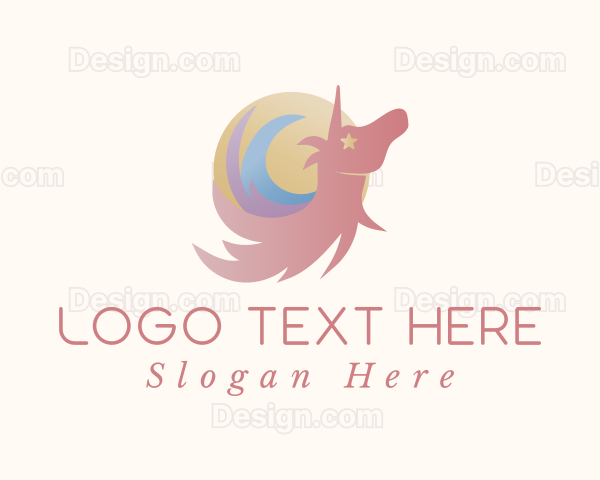 Whimsical Unicorn Star Logo