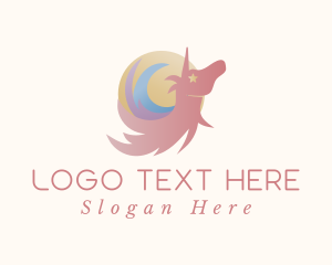 Whimsical Unicorn Star logo