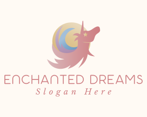 Whimsical Unicorn Star logo