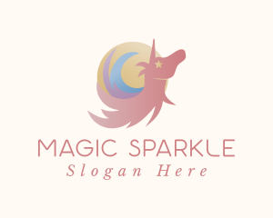 Whimsical Unicorn Star logo