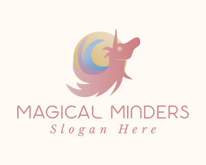 Whimsical Unicorn Star logo design