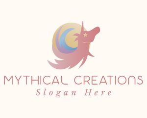 Whimsical Unicorn Star logo design