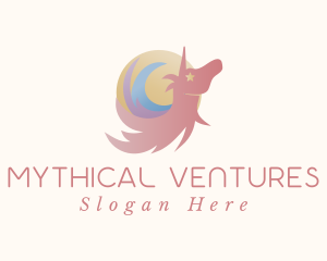 Whimsical Unicorn Star logo design