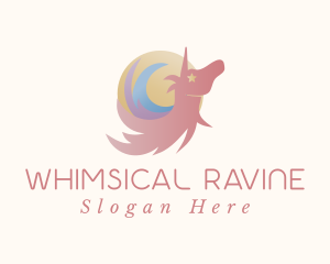 Whimsical Unicorn Star logo design