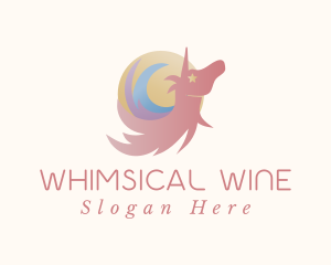 Whimsical Unicorn Star logo design