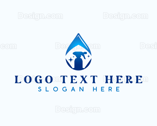 Spray Bottle Cleaning Droplet Logo