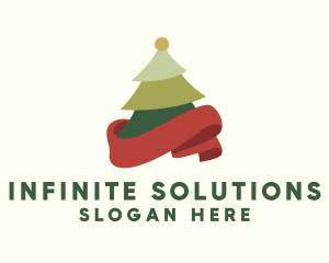 Holiday Christmas Tree Ribbon Logo