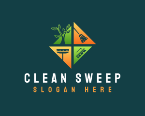 Sanitation Cleaning Utility logo design