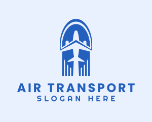 Blue Airplane Pilot logo design