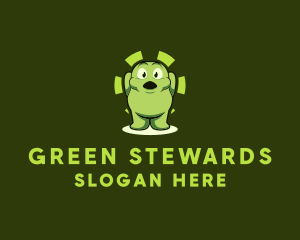 Astonished Green Alien logo design