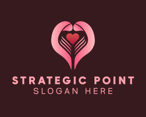 Pink Heart Hand logo