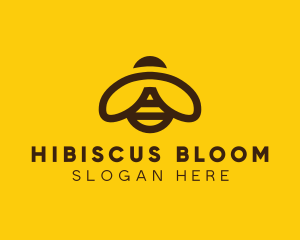 Brown Minimalist Bumblebee logo design