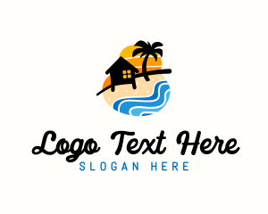 Hut - Seashore Camp Resort logo design