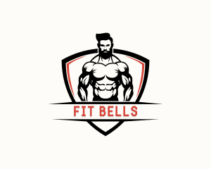 Fitness Muscle Man logo design