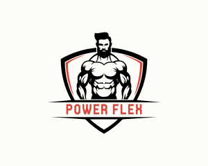 Fitness Muscle Man logo design