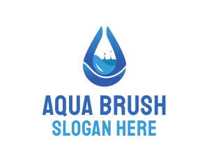 Water Splash Droplet logo design