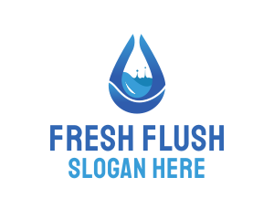 Water Splash Droplet logo design