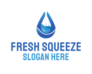 Water Splash Droplet logo design