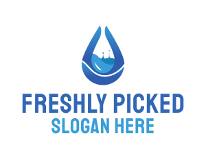 Water Splash Droplet logo design