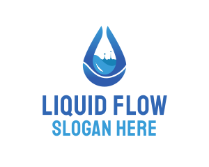 Water Splash Droplet logo design