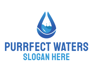 Water Splash Droplet logo design