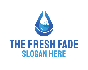 Water Splash Droplet logo design