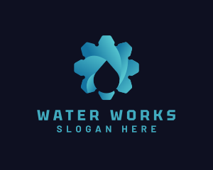 Industrial Water Droplet logo design