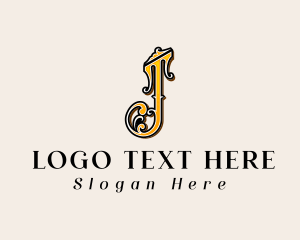 Gothic Medieval Decoration Letter J logo