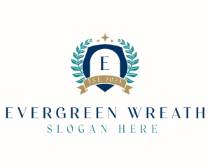 Regal Shield Wreath logo design