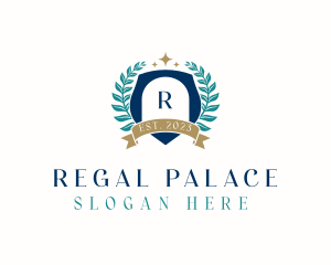 Regal Shield Wreath logo design