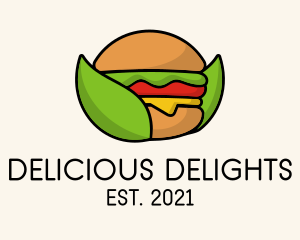 Organic Hamburger Sandwich   logo design