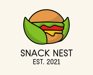 Organic Hamburger Sandwich   logo design