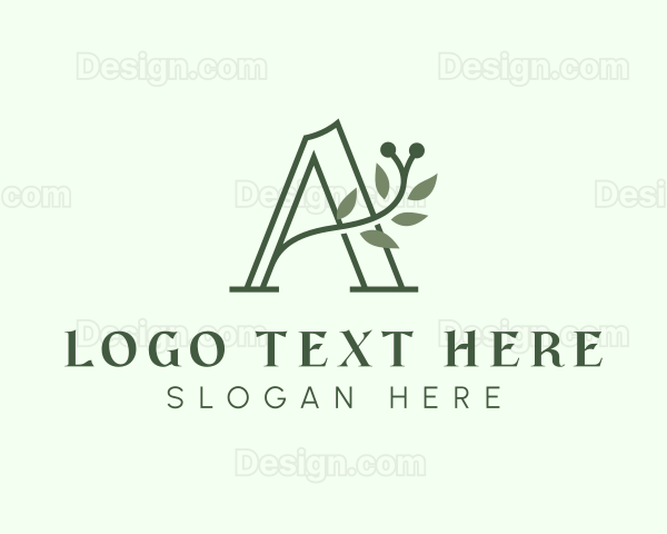 Green Plant Letter A Logo