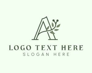 Green Plant Letter A logo