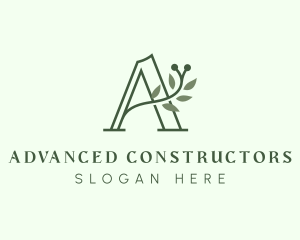 Green Plant Letter A logo design