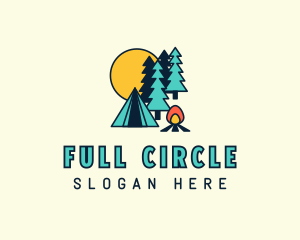 Night Forest Campsite logo design