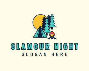 Night Forest Campsite logo design