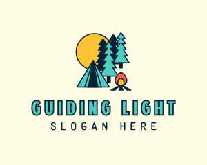 Night Forest Campsite logo design