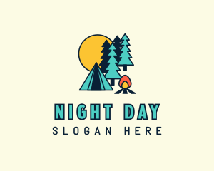 Night Forest Campsite logo design