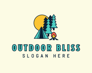 Night Forest Campsite logo design