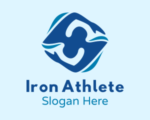 Blue Swimmer Athlete  logo design