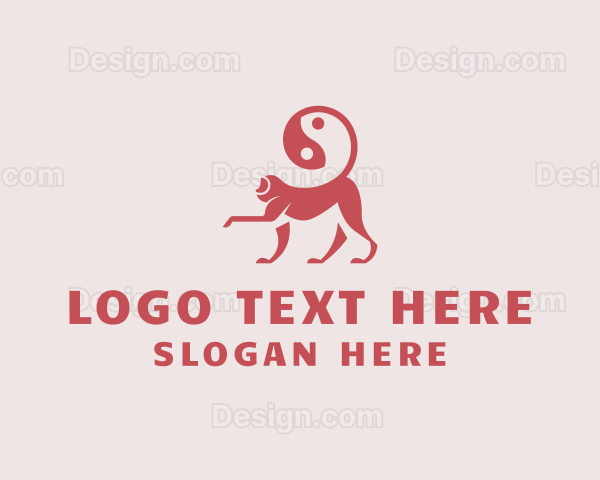 Red Yin Yang Monkey Logo