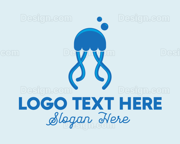 Ocean Blue Jellyfish Logo