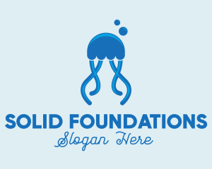 Ocean Blue Jellyfish Logo